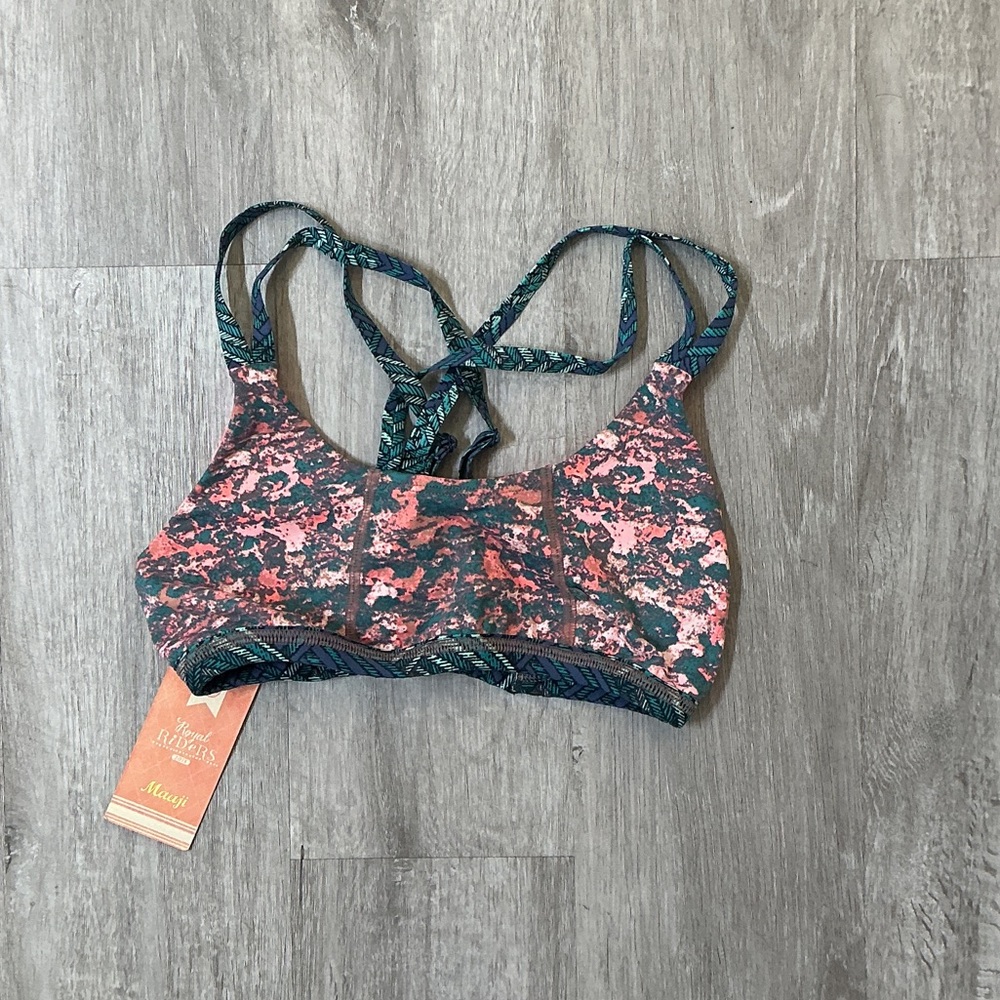 Maaji Pink and Green Sports Bra
